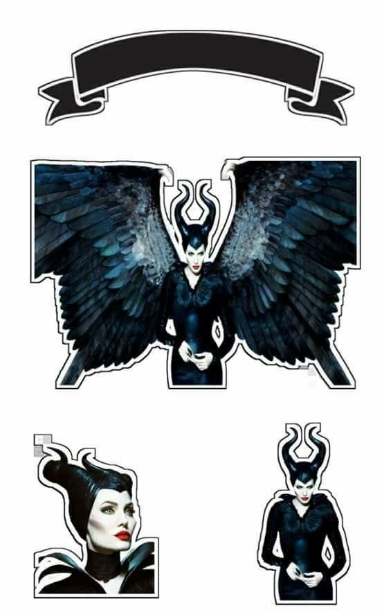Maleficent Free Printable Cake Toppers. Maleficent Free Printable Cake Toppers.