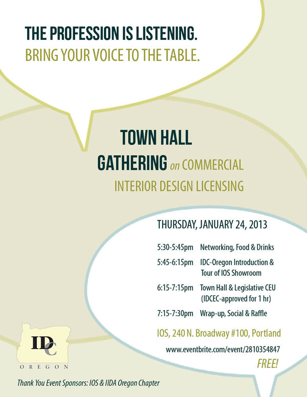 IDCOregon Shaping the Future of Interior Design Town Hall Gathering