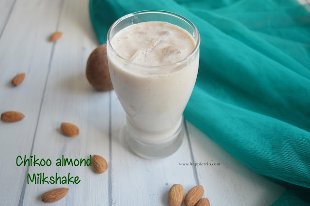 Chikko Almond Milkshake Recipe | Sapota Badam Milkshake | Easy Milkshake Recipes