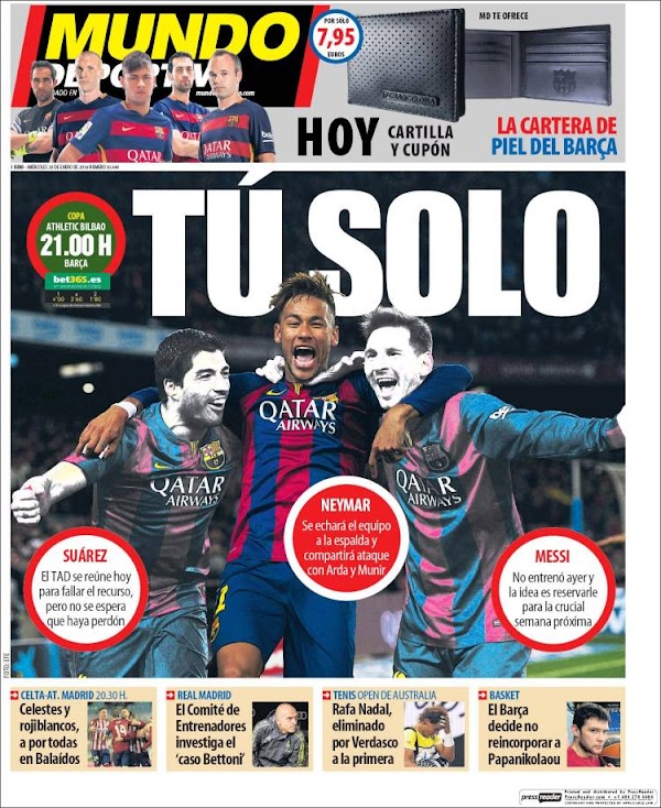 FC Barcelona, Mundo Deportivo: "Tú solo"