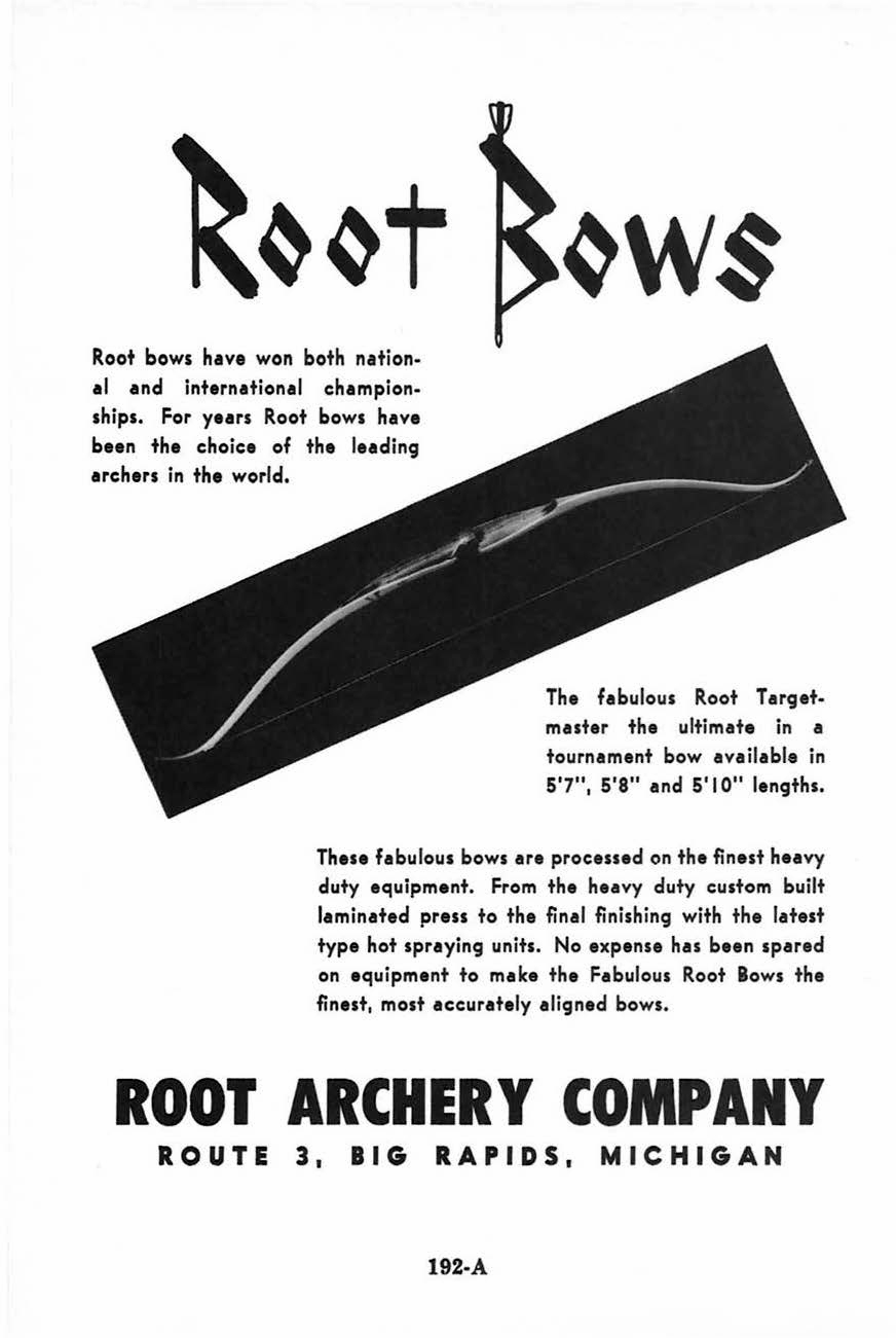 VINTAGE SHAKESPEARE / ROOT ARCHERY Ernie Root By Lawrence Root