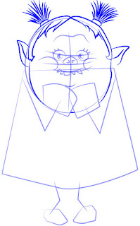 Langkah 6. Cara Mudah Sketsa/Menggambar Tokoh Bridget dari film animasi serial Trolls