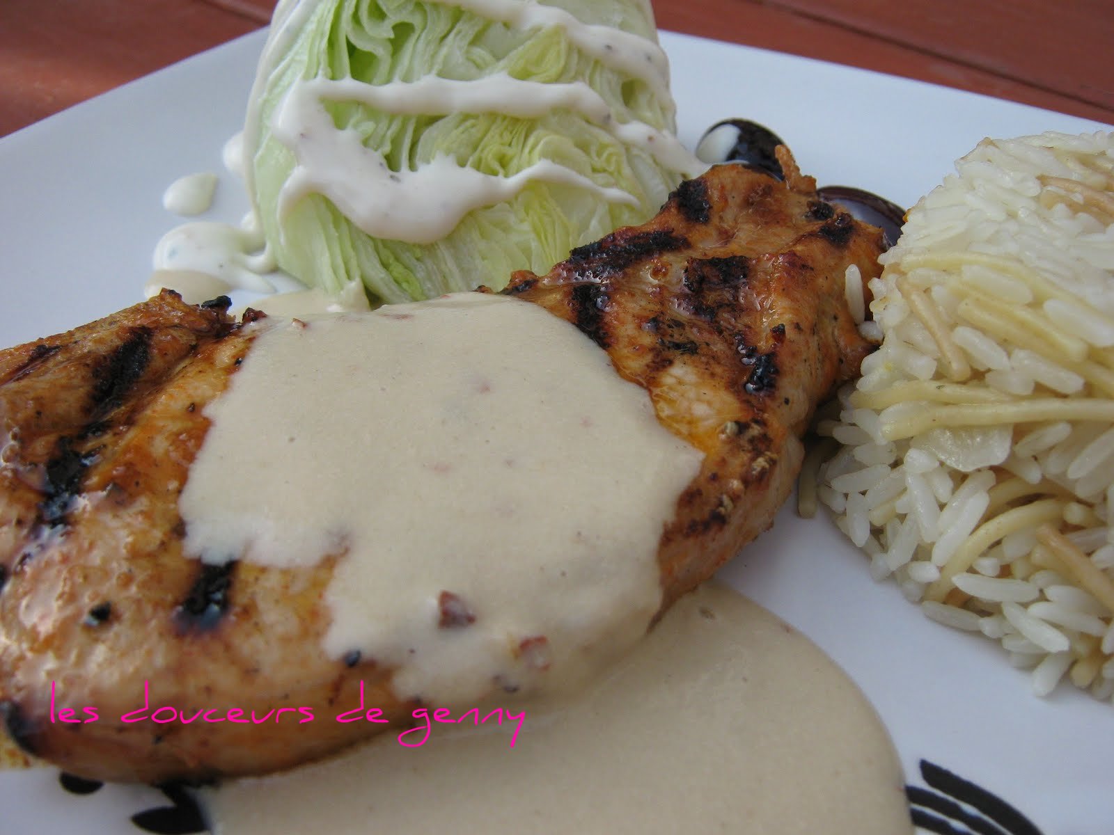 Les douceurs de genny CÔTELETTES DE PORC SATAY AVEC SAUCE TAHINI ET