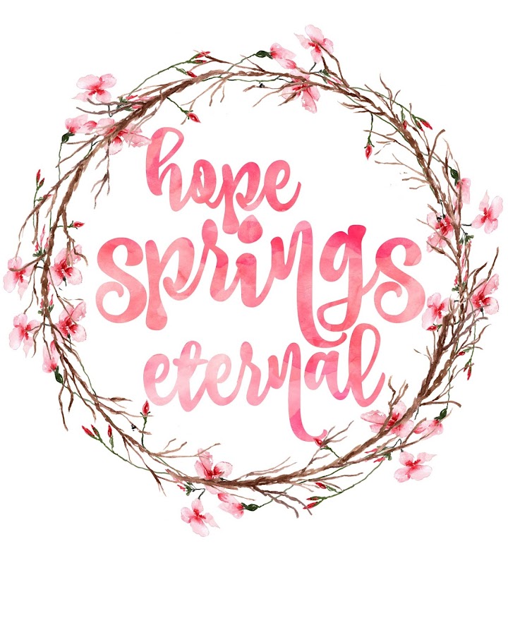 Spring printable with wreath