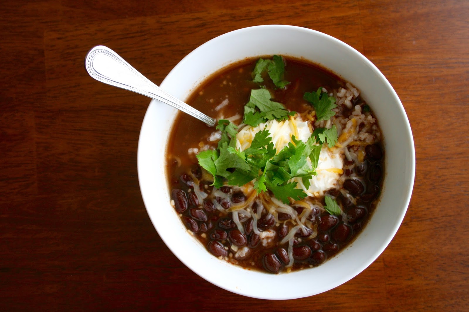Savory Black Bean Soup With Cilantro Lime Rice