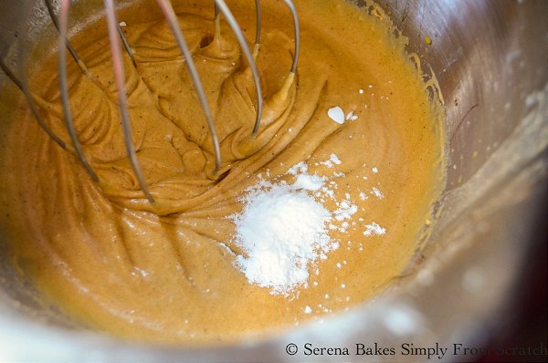 Brown Butter Blondies recipe mix in baking soda from Serena Bakes Simply From Scratch.