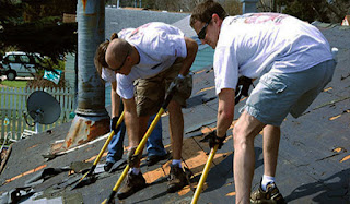 home repairing roof