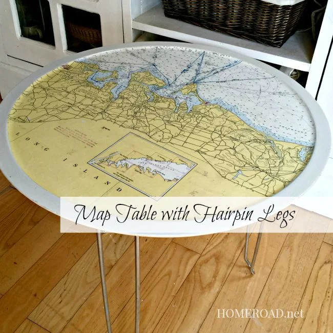 Map Table with Hairpin Legs www.homeroad.net