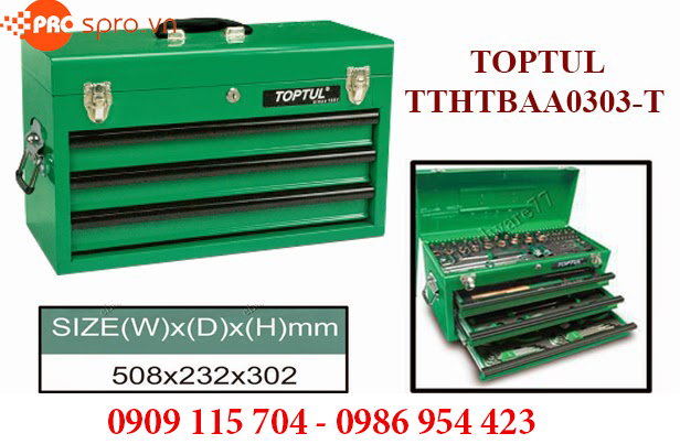 Tủ đựng đồ nghề 3 ngăn không có dụng cụ Toptul TTHTBAA0303-T