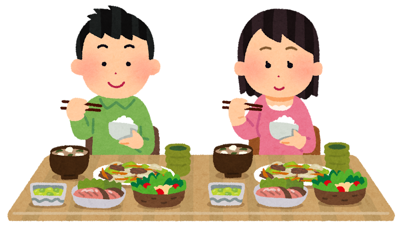 食事をする男女のイラスト | かわいいフリー素材集 いらすとや