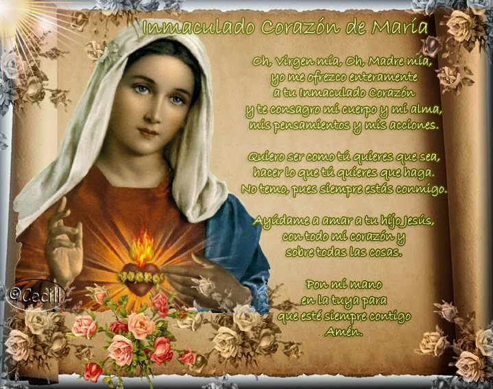 ® Blog Católico Gotitas Espirituales ® ORACIÓN AL INMACULADO CORAZÓN