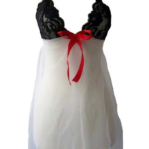 Ruby Lingerie Dress Sexy Simple Hitam Putih