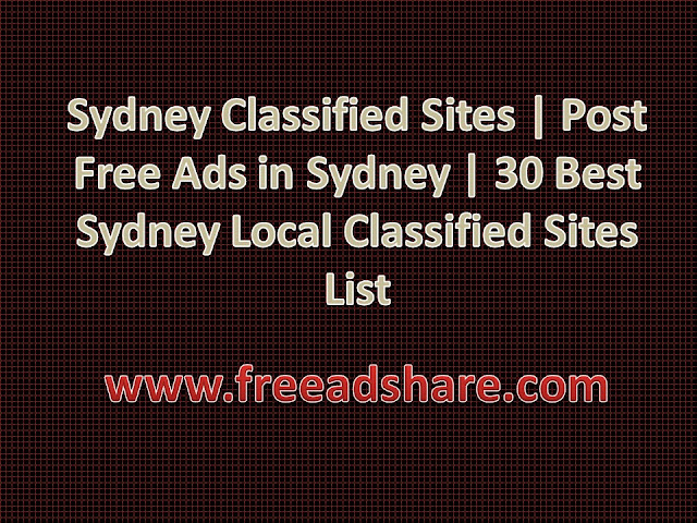 Free Classified Sites in Sydney to Post Free Ads