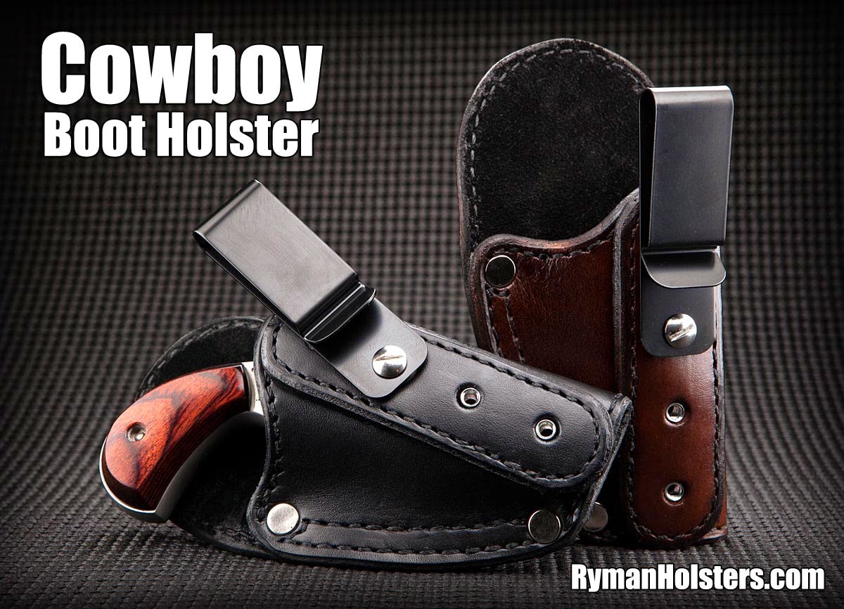 ankle holster, concealed carry holster, IWB holster, leather holster, cowboy boots, western wear, cowboy hat