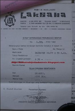 Contoh Surat Keterangan Ganti Rubah Warna Dan Bentuk Kendaraan Motor Mobil Dari Bengkel Seputar Satria
