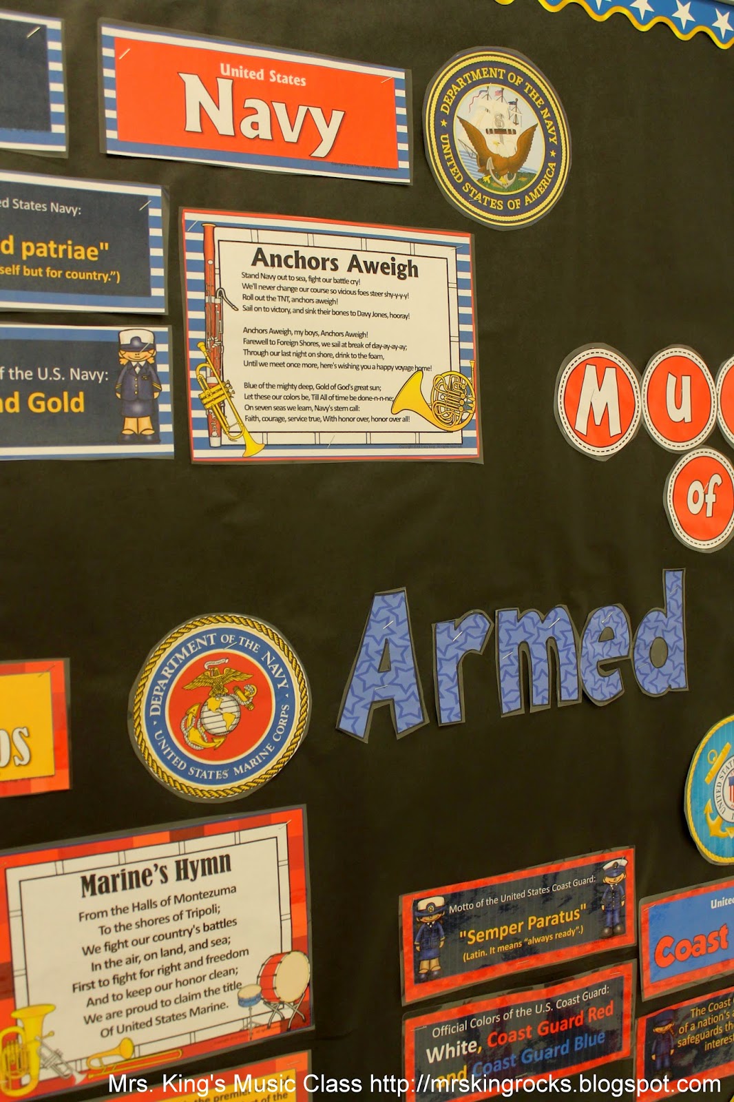 http://www.teacherspayteachers.com/Product/Armed-Forces-Bulletin-Board-Bundle-of-5-Sets-1505980