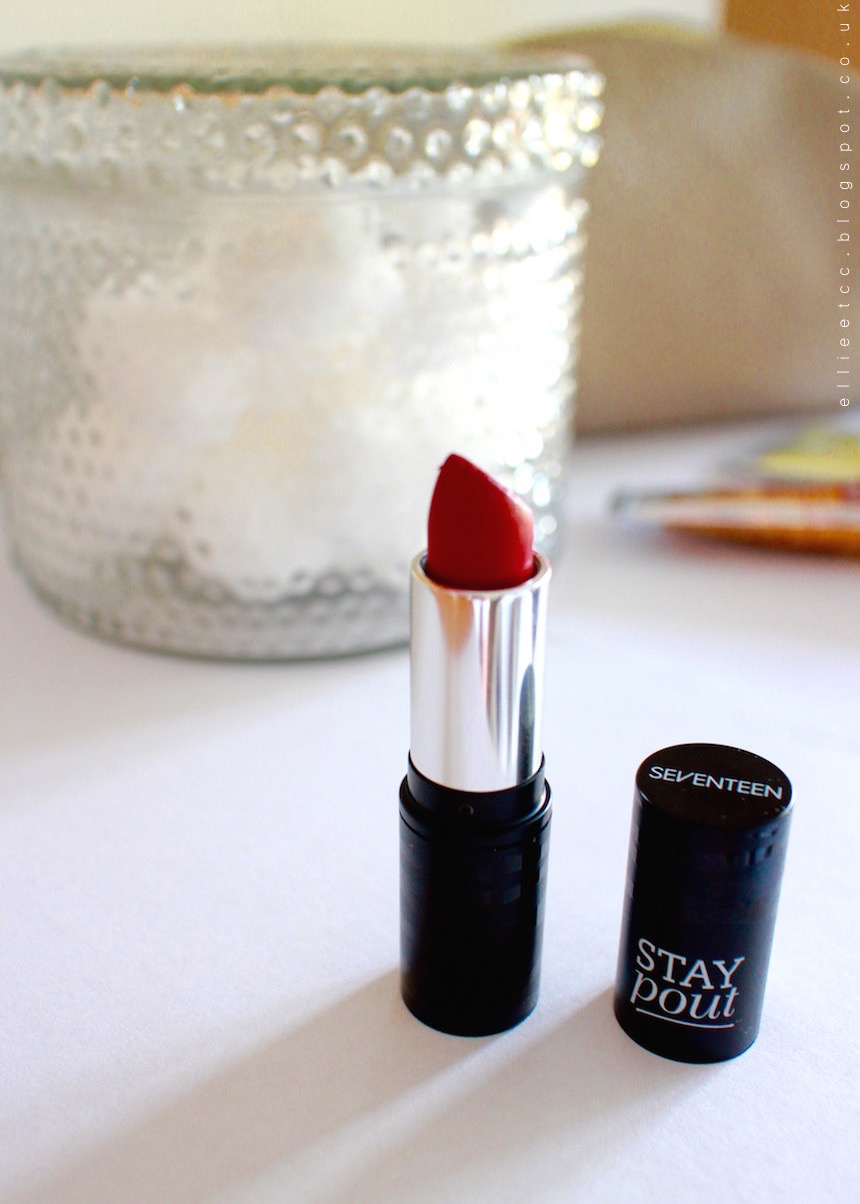 Seventeen, Stay Pout, Boots, lipstick, red lipstick, Infared, make up, beauty, review