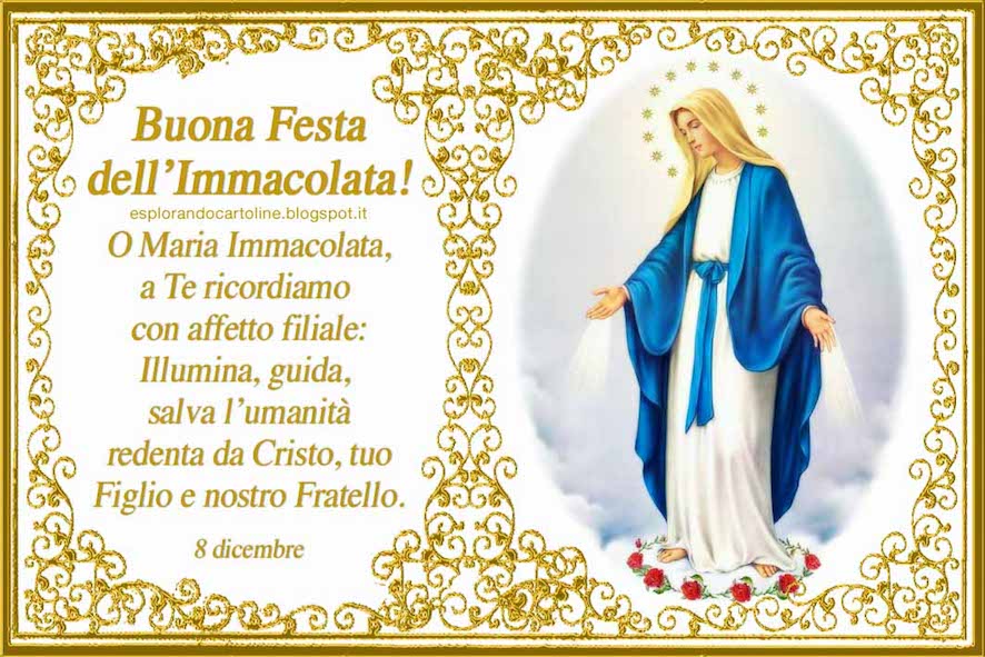 Cartoline per tutti i gusti Cartolina BUONA FESTA dell’IMMACOLATA CONCEZIONE. 8 Dicembre. Con Cartoline per tutti i gusti Cartolina BUONA FESTA dell’IMMACOLATA CONCEZIONE. 8 Dicembre. Con