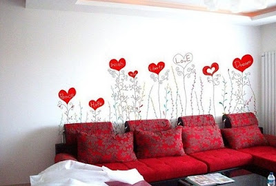 Trang trí phòng khách bằng giấy dán tường