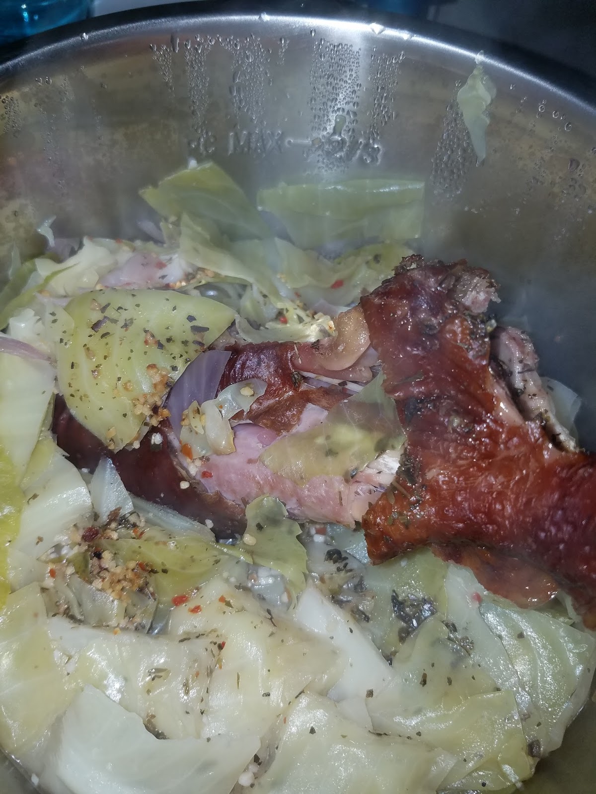 Cabbage w/Smoked Turkey in the Instant Pot Duo