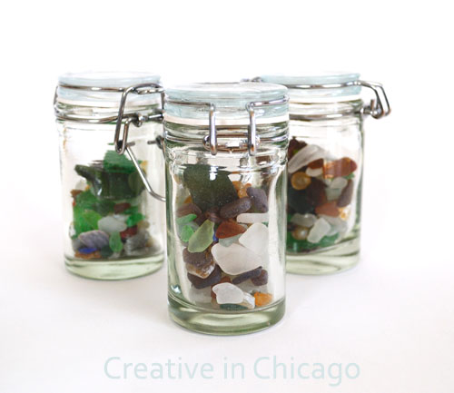 sea glass jars