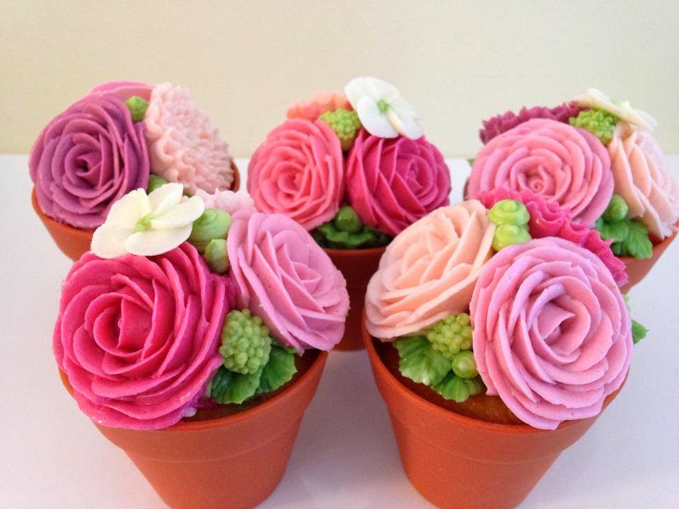 Eat Cake Be Merry Flower pot cupcakes