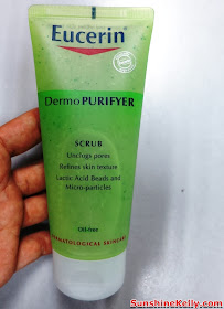 skincare, eucerin, pimples oily combination skin, review, Eucerin DermoPURIFYER Scrub