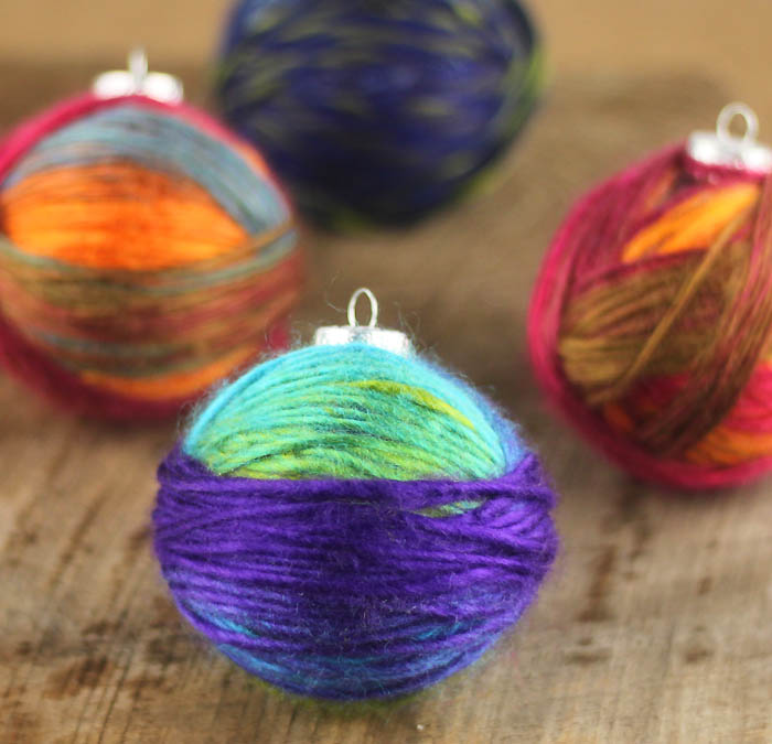 DIY Yarn Wrapped Christmas Ornaments Gina Michele