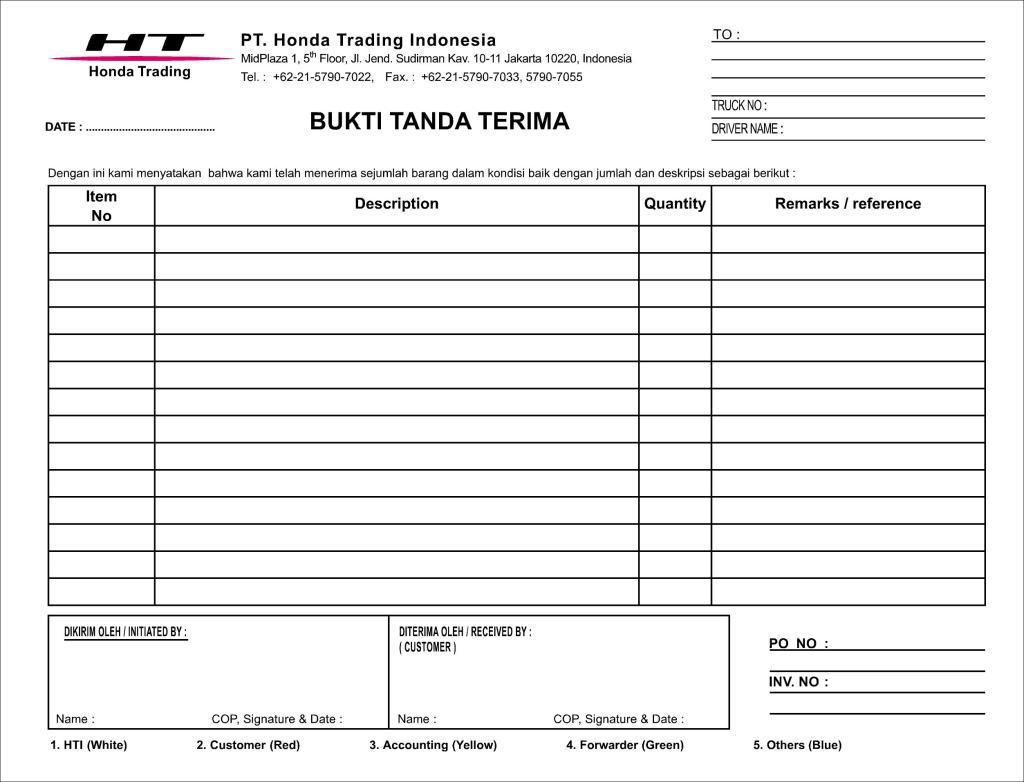 6 Contoh Tanda Terima