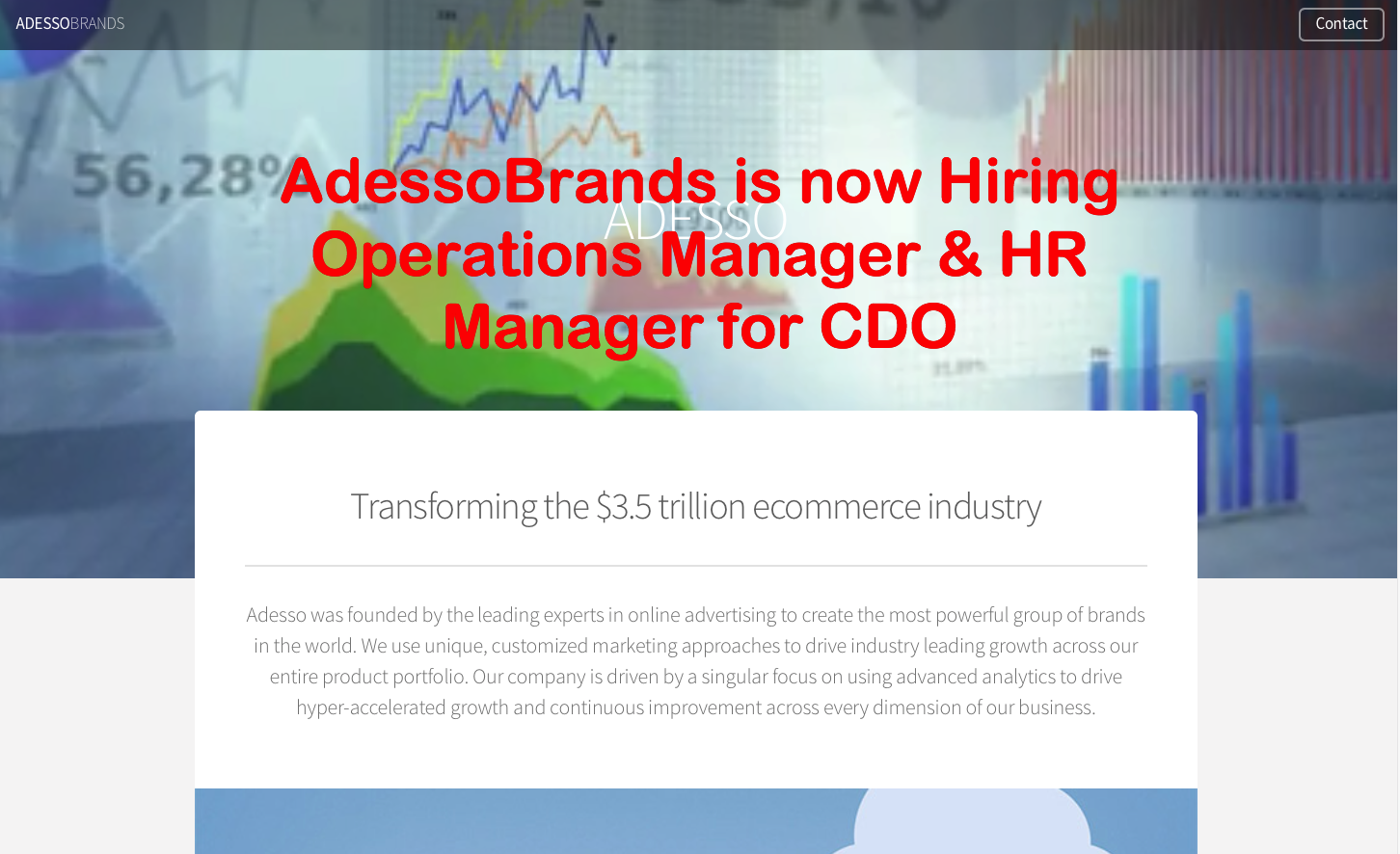 Job Hiring for CDO Operations Manager & HR Manager for AdessoBrands in