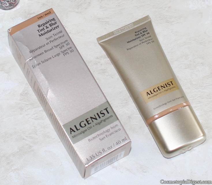 Review and swatches of Algenist Repairing Tint & Blur Moisturiser and a full-face makeup look. 