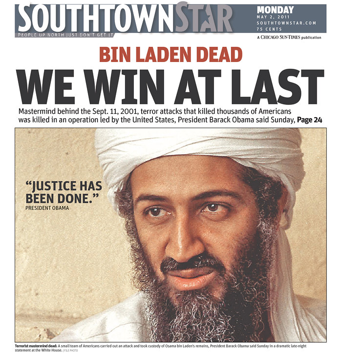 Shadowing Verve Osama Bin Laden Newspaper Headlines