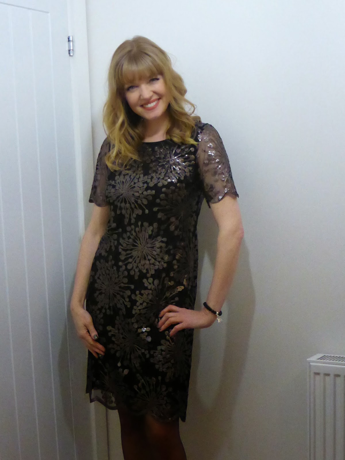 Outfit Post: Boden Sequin Tunic Dress and Glitter for Christmas with ...