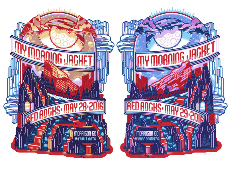 INSIDE THE ROCK POSTER FRAME BLOG My Morning Jacket Red Rocks Posters