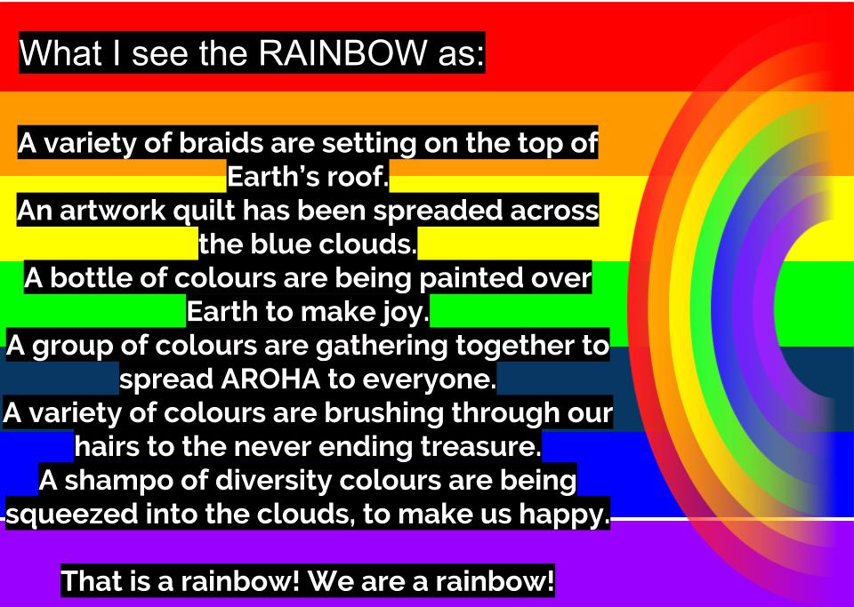 Constance Tamaki Primary School Rainbow Metaphor Poem