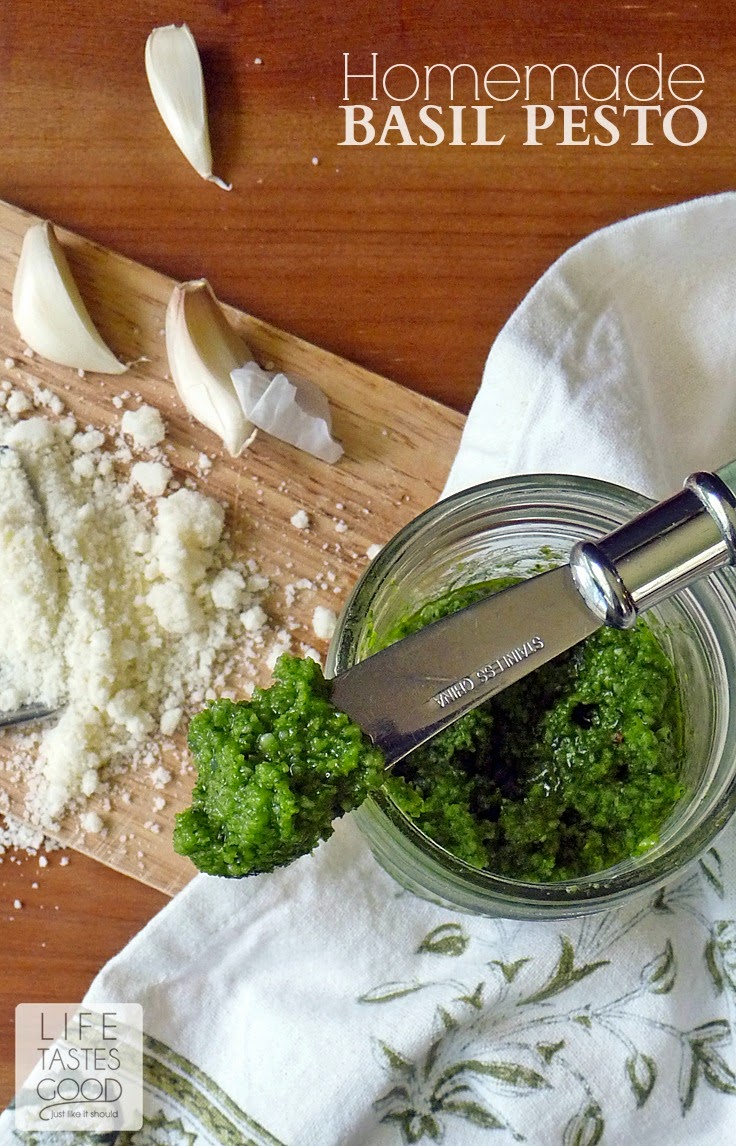 Homemade Basil Pesto | by Life Tastes Good is better than anything you can buy in the store, and the best part is you are in control of what goes in to it! #Italian #Herb #Spread