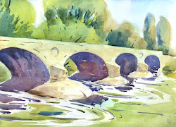 webb david watercolour above totnes guildhall