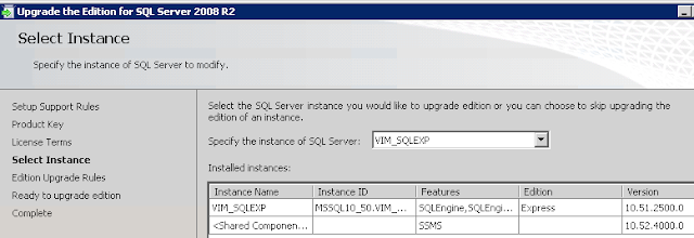VMWare: VCenter actualizar a SQL Standard