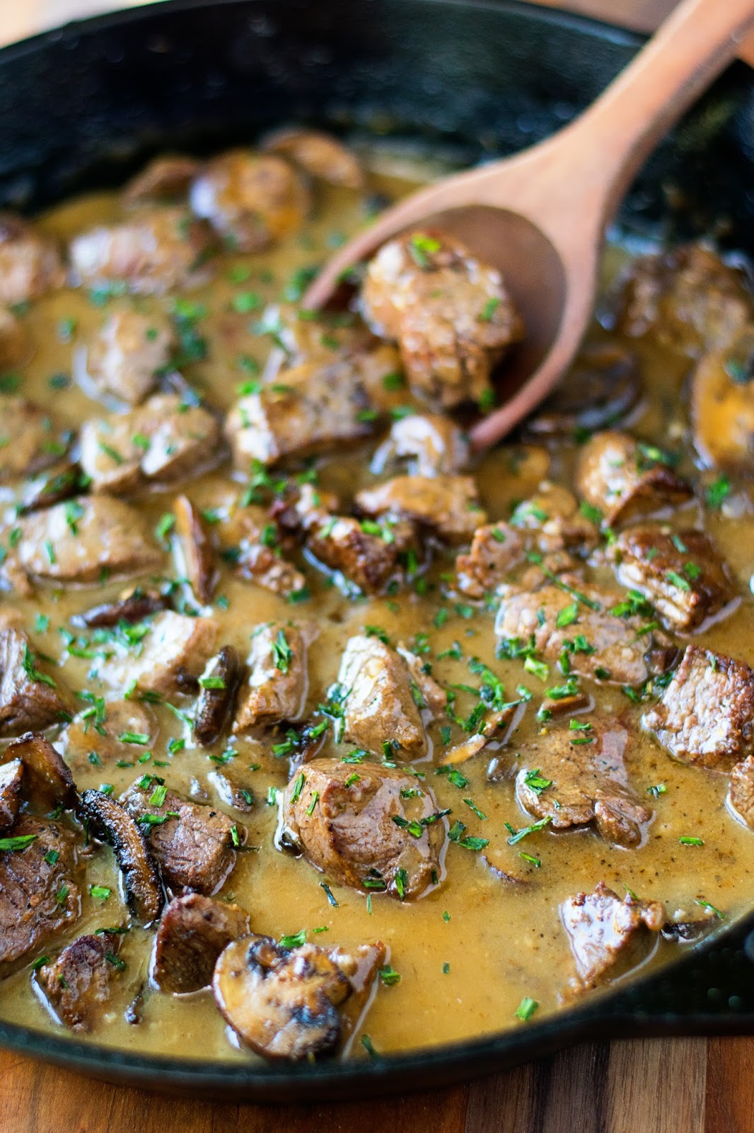 Beef Tips with Mushroom Gravy Recipe The Kitchen Wife