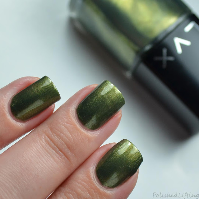 green metallic nail polish