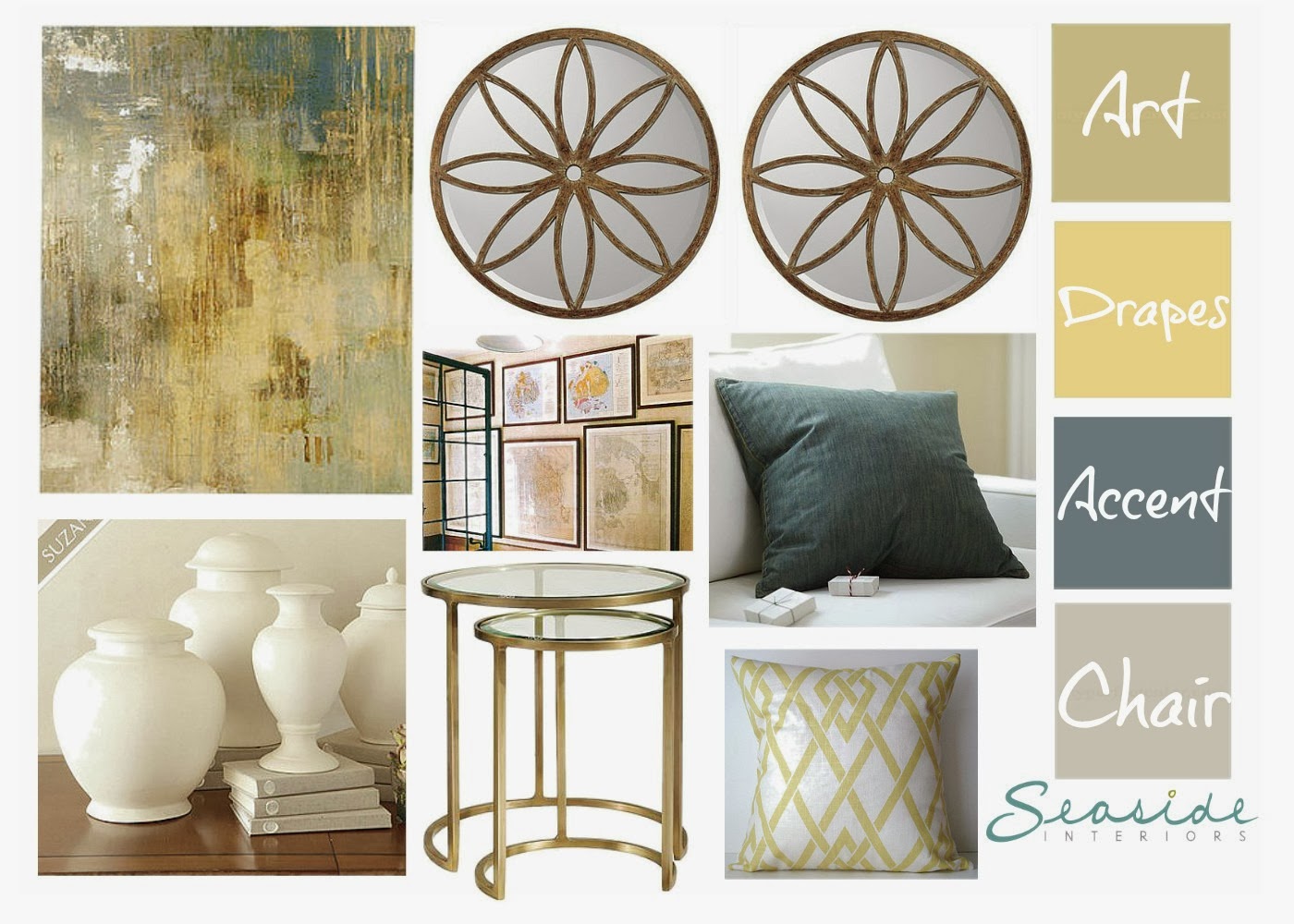 Seaside Interiors Blue and Gold Living Room Makeover!