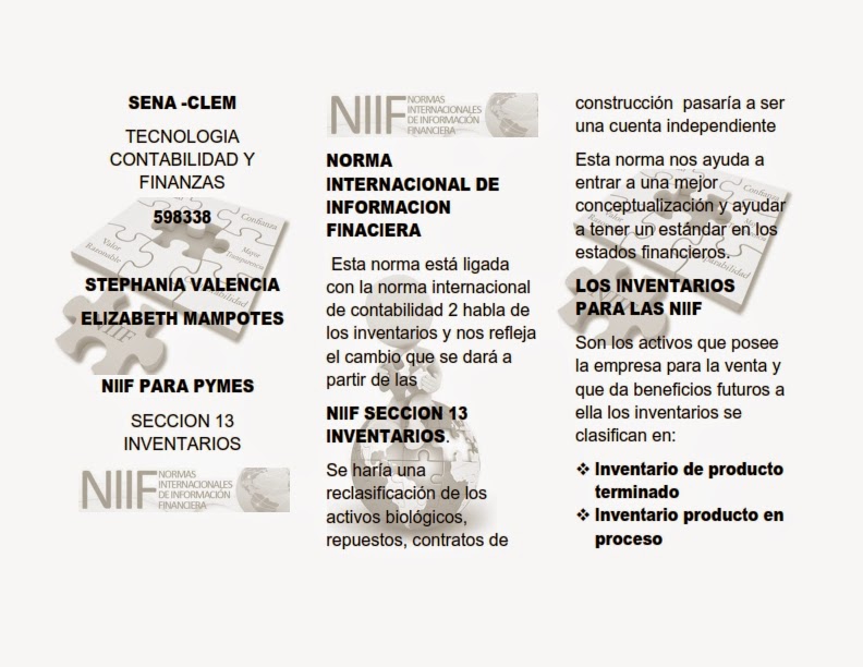 MATERIAL EXPOSICIONES NIIF 2015 NIIF 13 Sección Inventarios MATERIAL EXPOSICIONES NIIF 2015 NIIF 13 Sección Inventarios