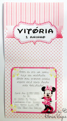 convite aniversário artesanal infantil personalizado minnie mouse mickey disney poá bolinhas rosa bebê branco pink