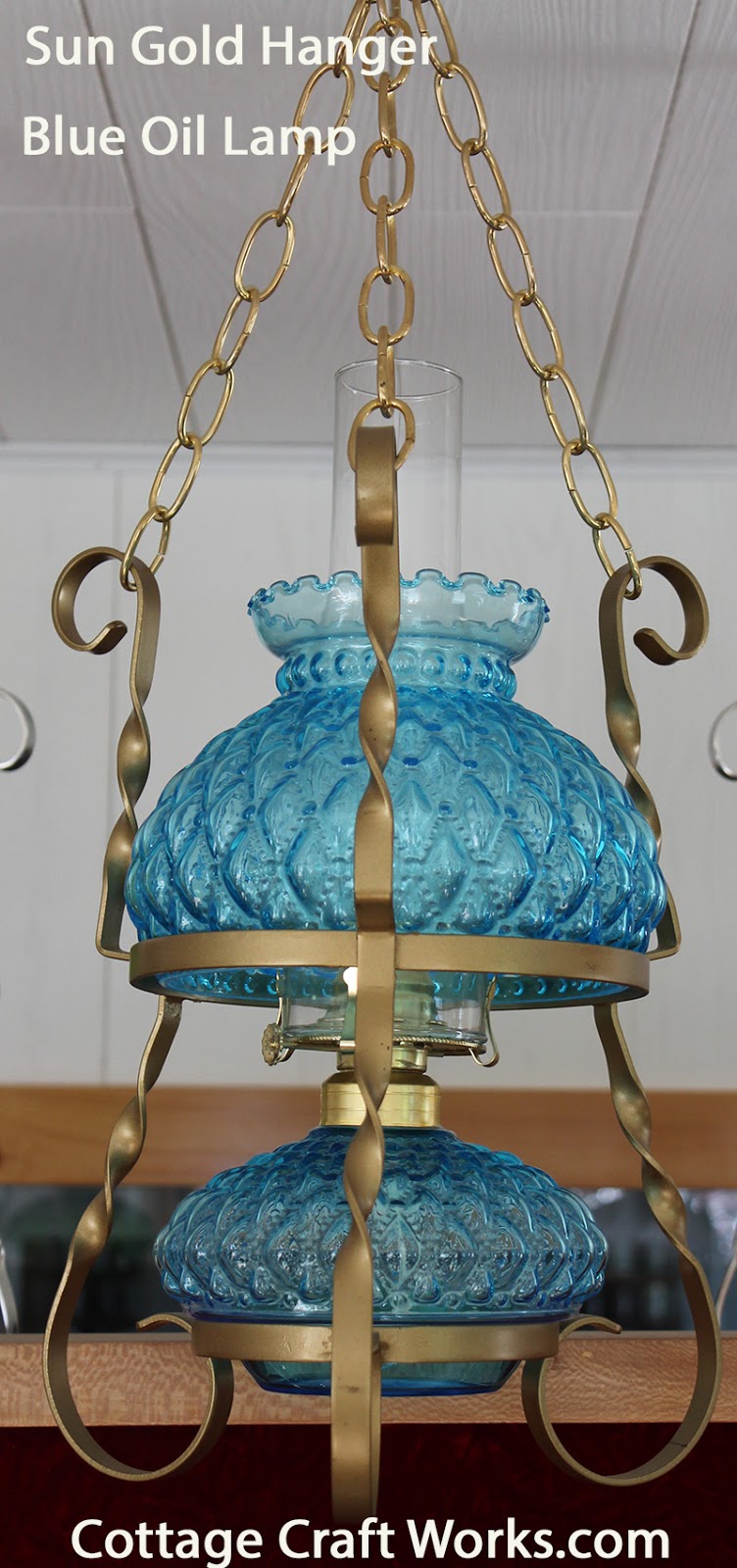 Chandelier Reproduction Hanging Single Oil Lamp