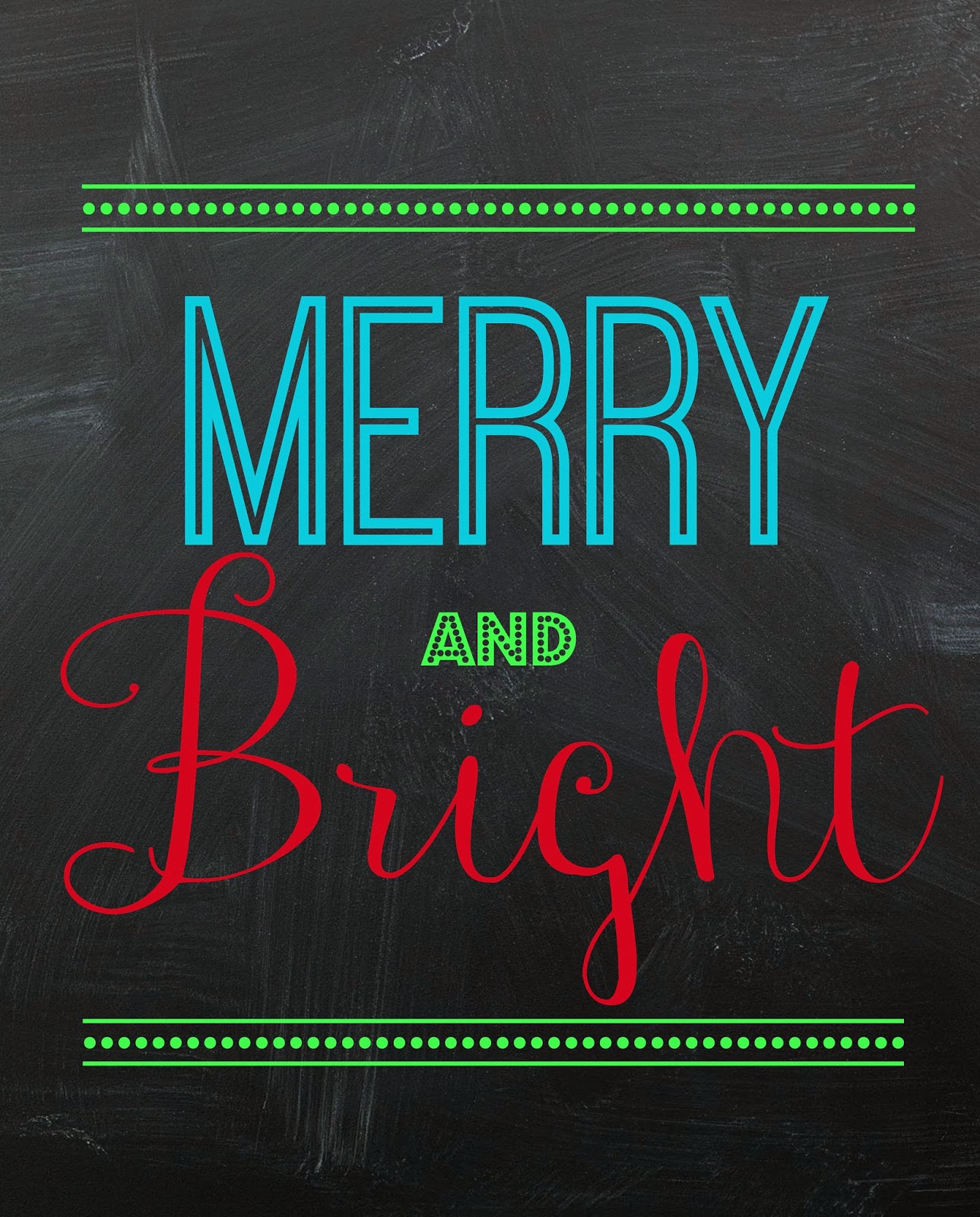 Merry and Bright 2 versions Free Printable Mimi Lee Printables