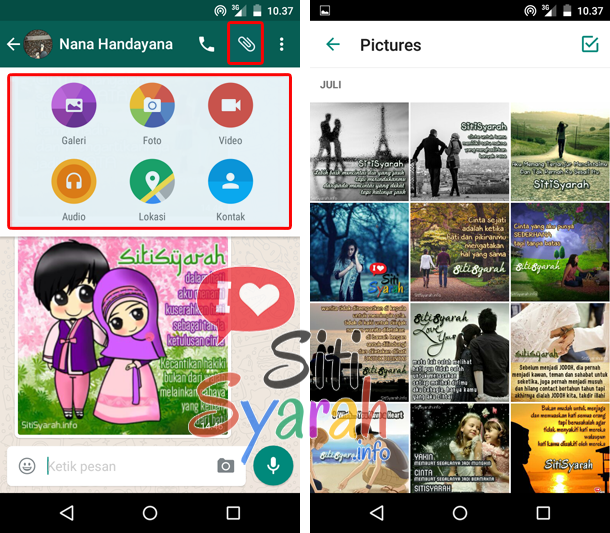 cara kirim gambar di whatsapp android