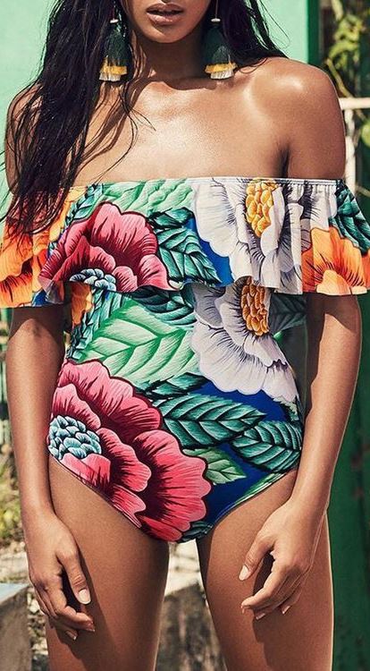 beautiful printed swimwear