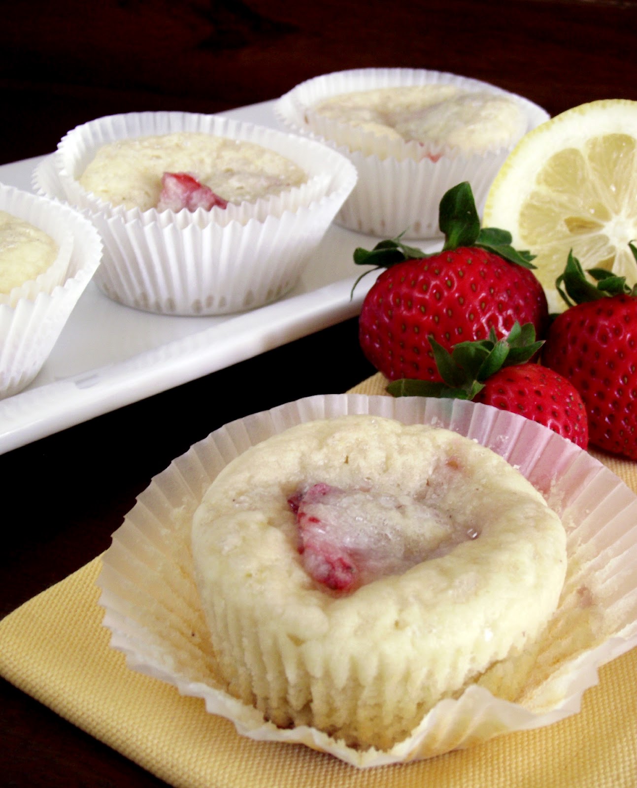 So Domesticated: Strawberry Lemon Ricotta Muffins...