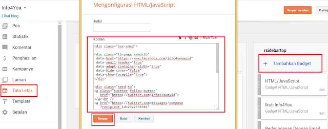 cara membuat gadget html cara memasang script html ke gadget blog