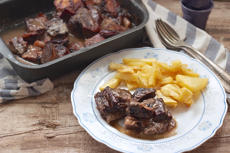 Costillas de ternera a la mostaza